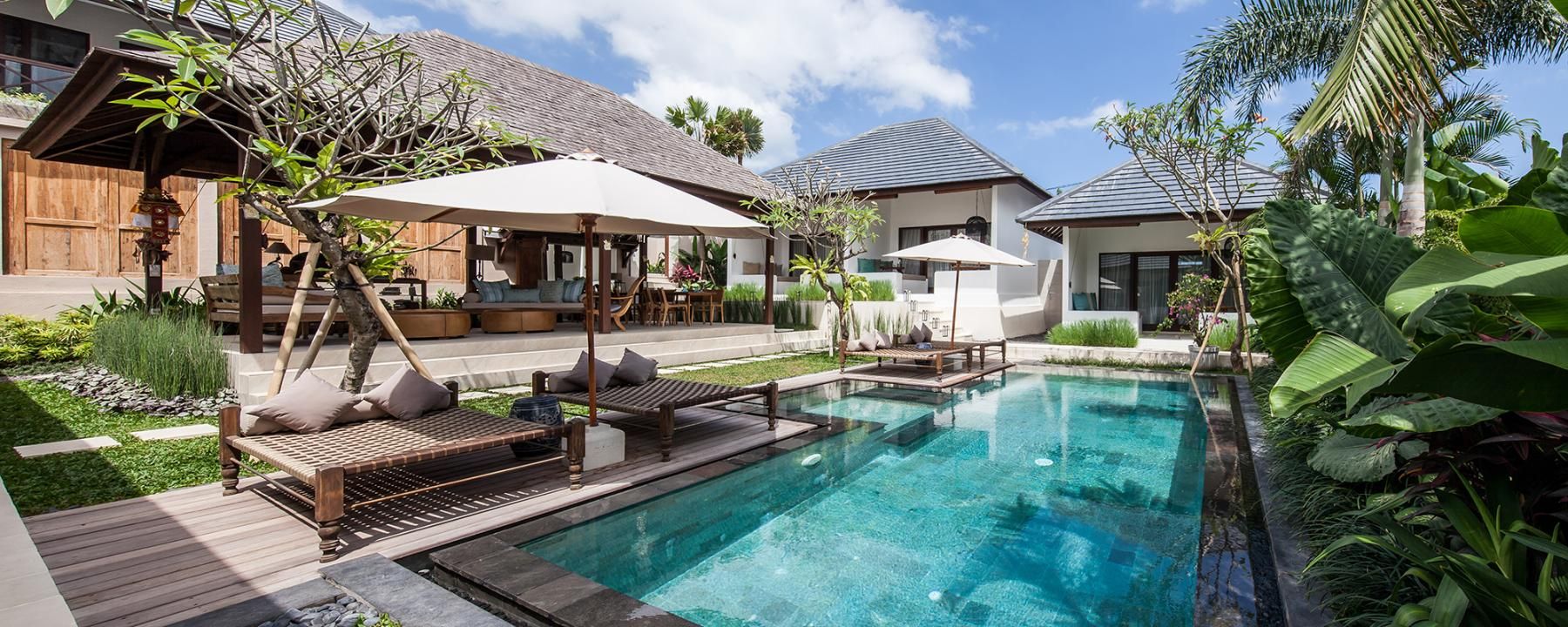 Luxury villa's garden in Bali
