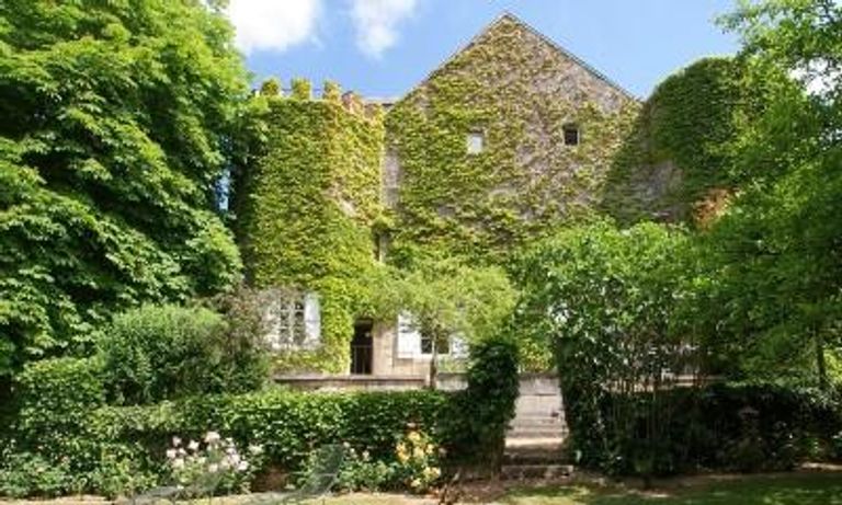 front of chateau in burgandy, france