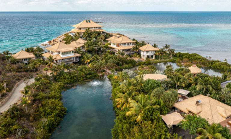 huge private island with houses in the British Virgin Islands