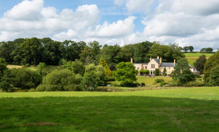 Elizabethan style house in the countryside
