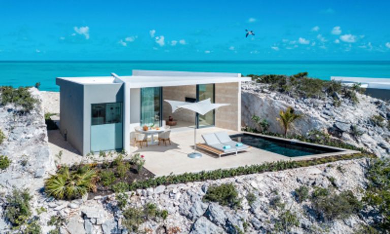 Small villa in a rocky hillside, Turks and Caicos