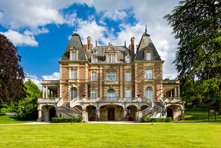 front of a 19th century chateau