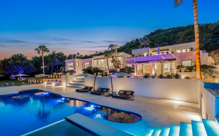 ibiza villa at night