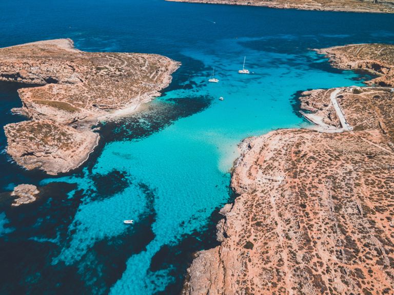 Views From The Blue Lagoon On The Island Of Comino In Malta