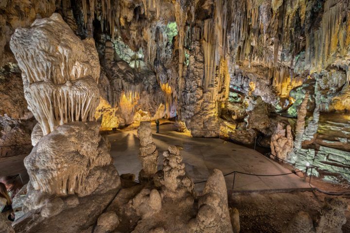 Geological Formations In Famous Nerja Cave