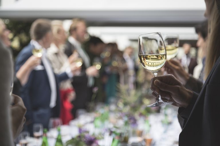 Toast at a wedding table