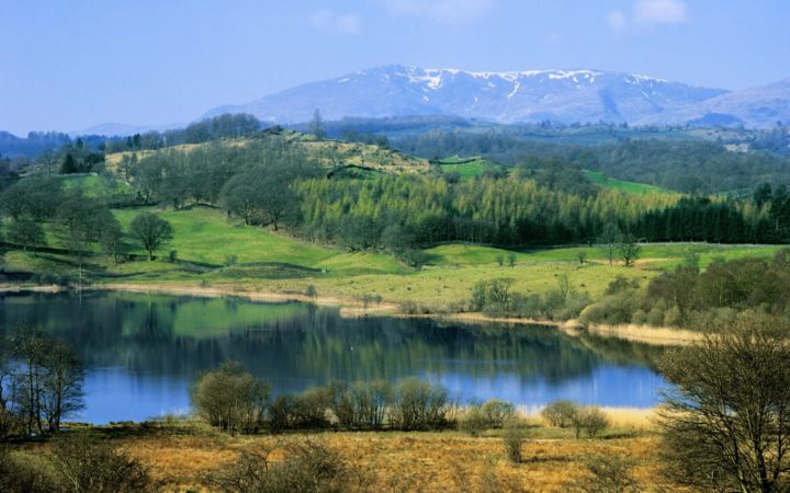 View of Lake District in North West England