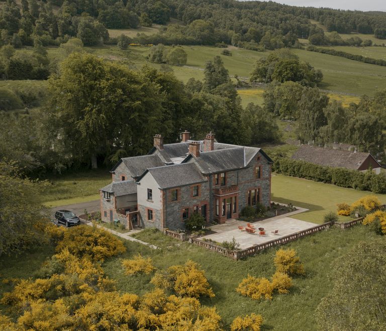 View of Manor house in Scotland in the highlands