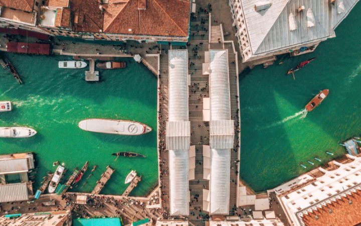 Aerial view of Venice canal
