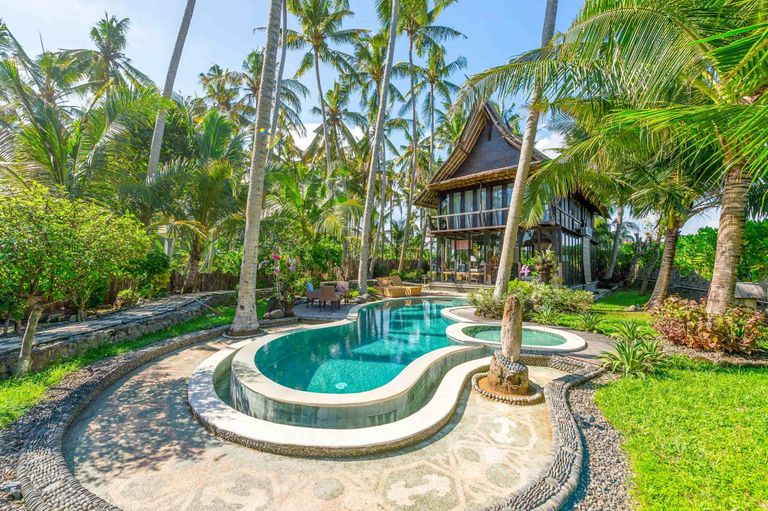 Pool outside a villa in Bali