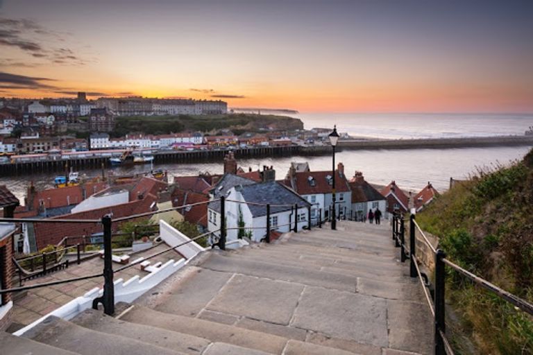 Steps down to the waterfront in Whitby